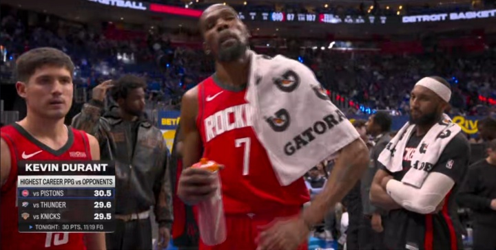 kaiyun sports-杜兰特生涯VS活塞场均30.5分是个人最高！今日32分达标！